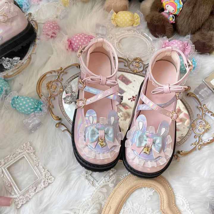 Sweet Lolita Mini Rabbit Ears Round Toe Shoes