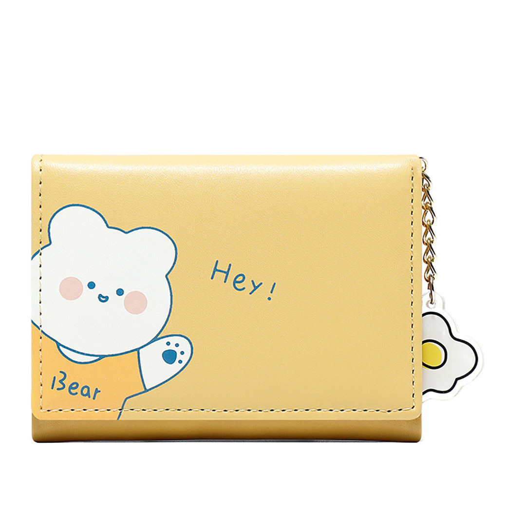 Kawaii Bear Flower Credit Card Holder Wallet