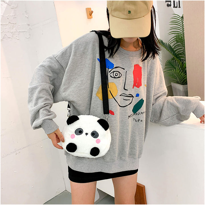 Cute Panda Plush Crossbody Bag
