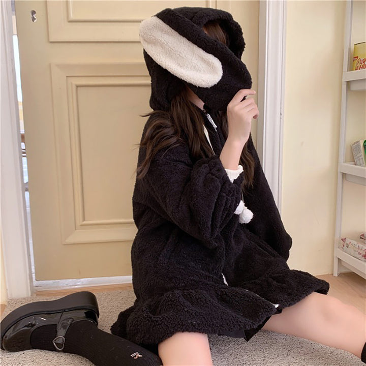 Cute Bunny Ear Hooded Coat