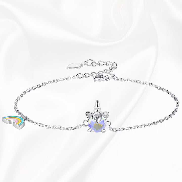 Rainbow Unicorn Silver Bracelet
