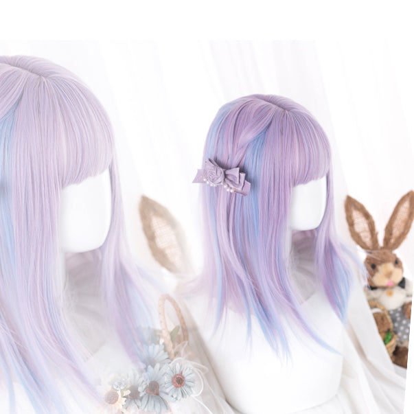 Harajuku Purple Gradient Short Bangs Wig