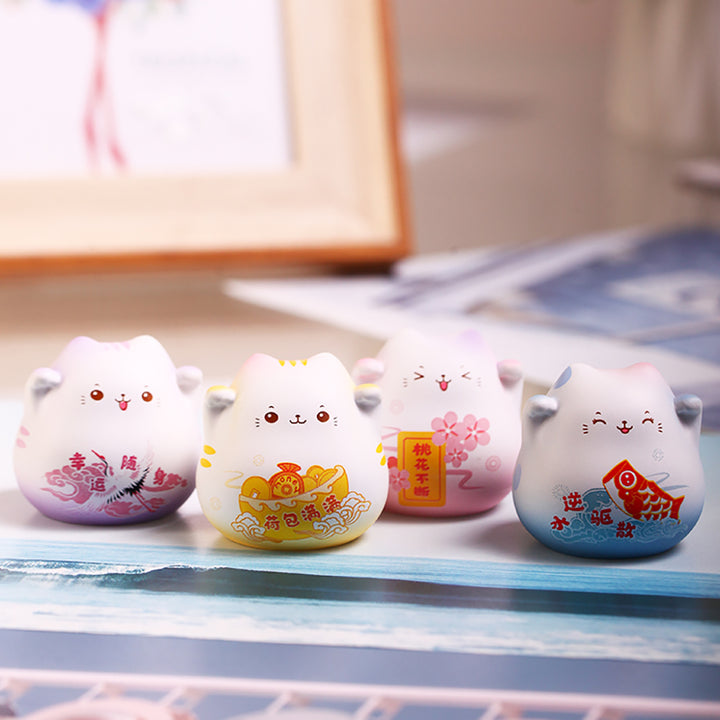Cute Japanese Lucky Cat Mini Ornaments 4pcs/set