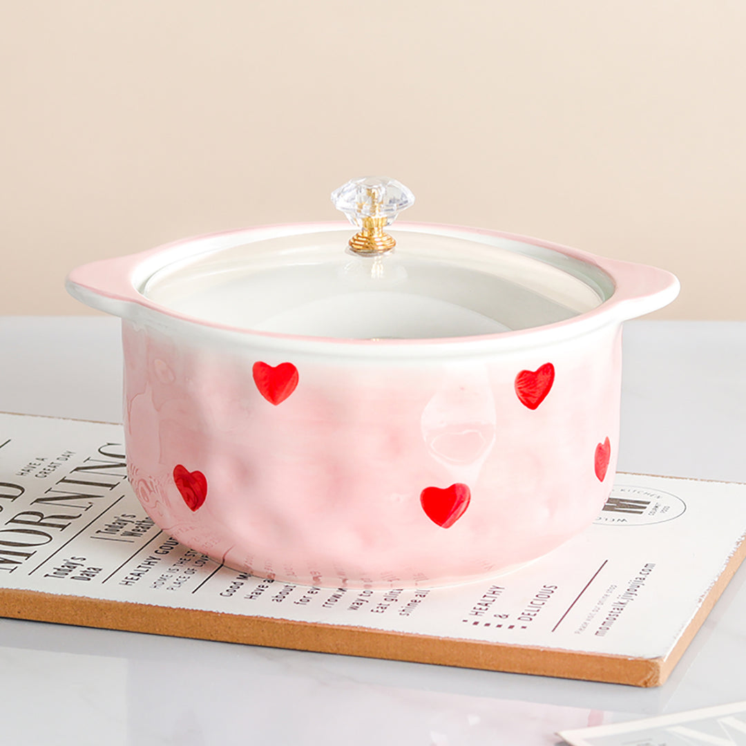 Cute Bunny Dinosaur Love Heart Ceramic Bowl With Lip