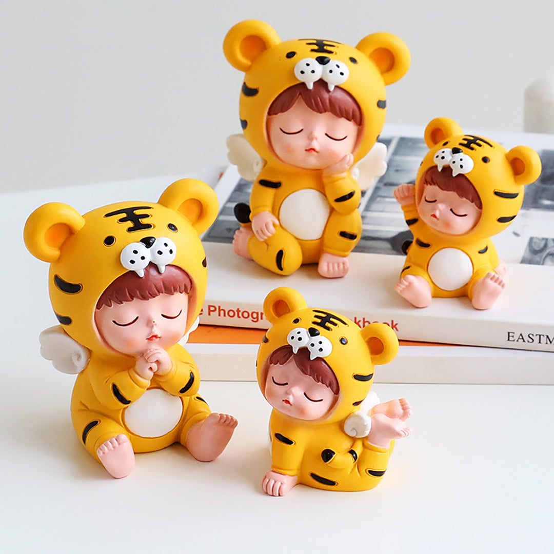 Cute Tiger Suit Baby Mini Figurine