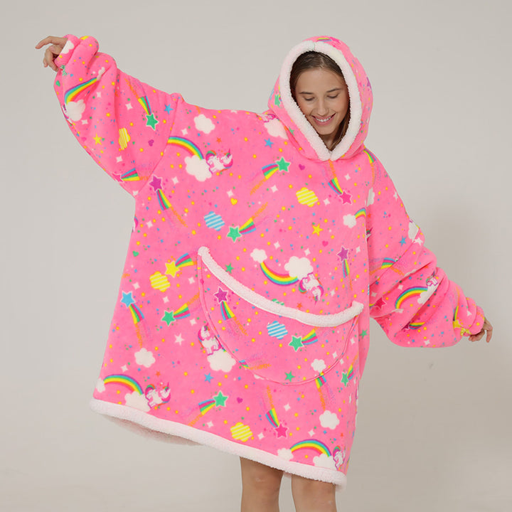 Cute Rainbow Unicorn Oversize Pajamas Hoodies