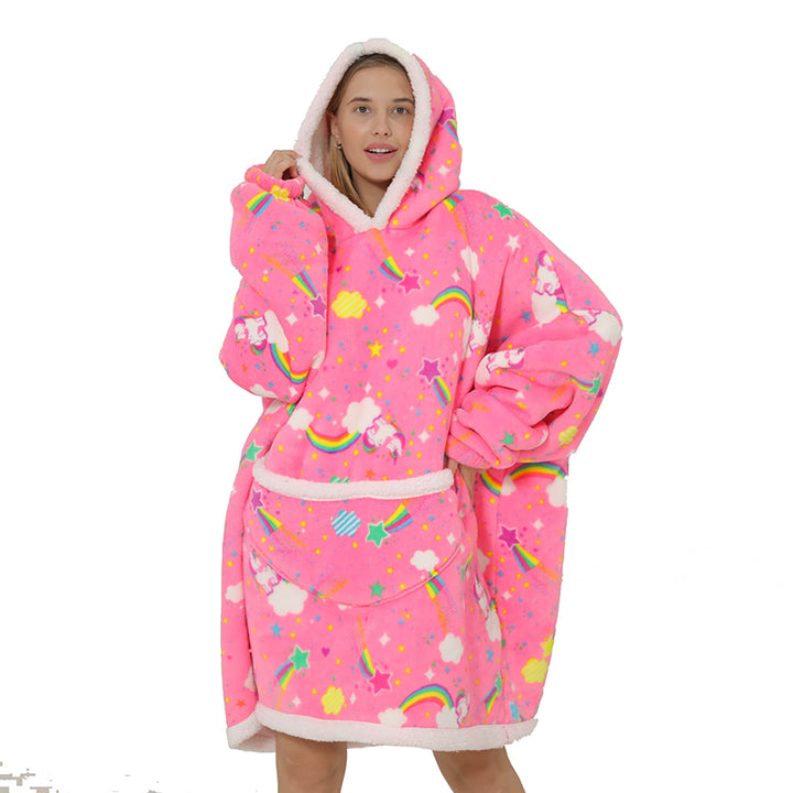 Cute Rainbow Unicorn Oversize Pajamas Hoodies