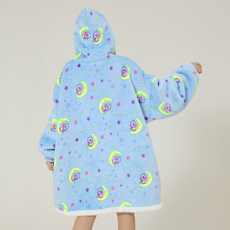 Cute Unicorn Moon Oversize Warm Pajamas Sweatshirt