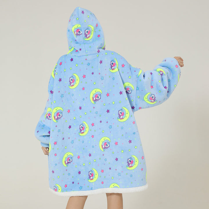 Cute Unicorn Moon Oversize Warm Pajamas Sweatshirt