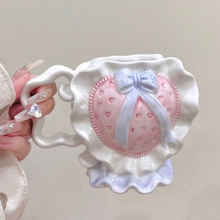 Handmade Bowknote Ceramic Mug