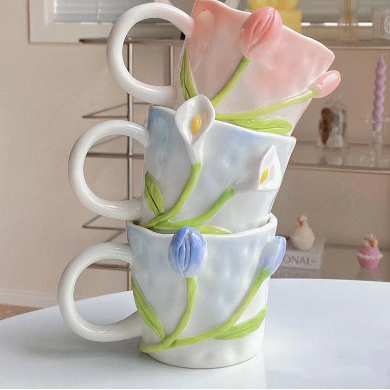 Cute Floral Ceramic Mugs – Juwas