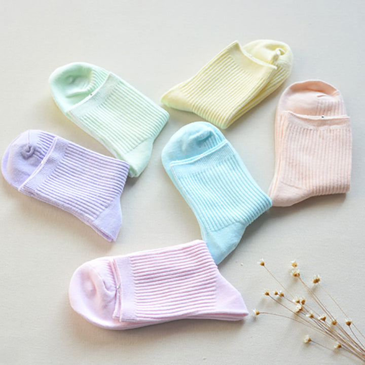 Pastels High Ankle Socks 6Pairs Set