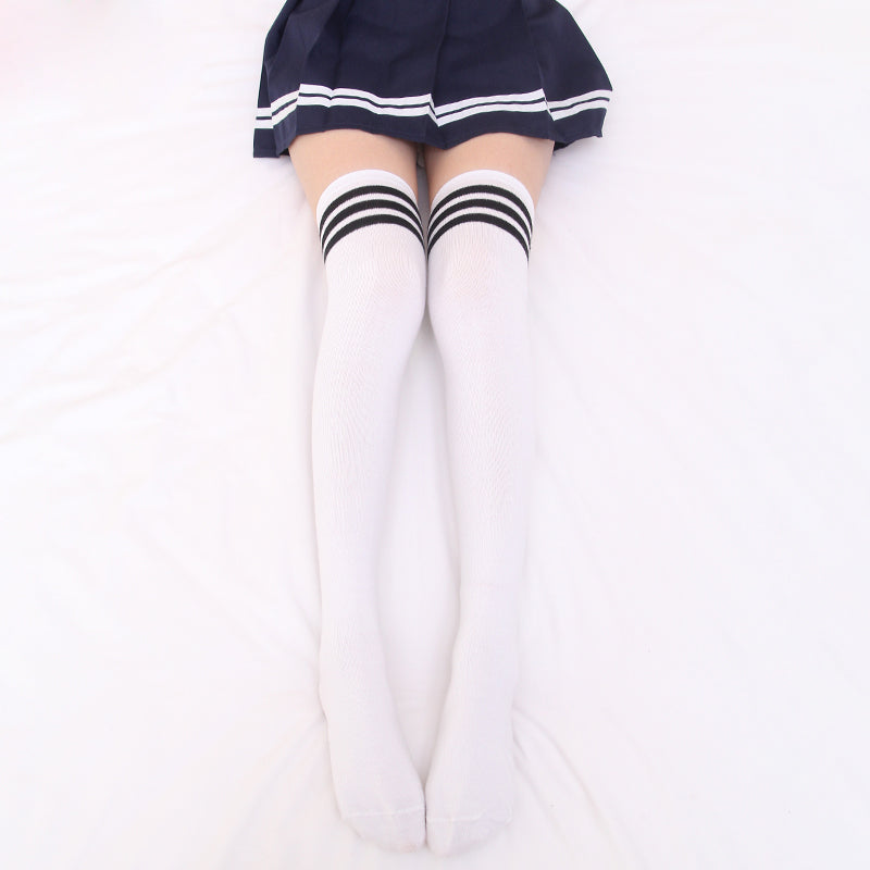 Japanese Harajuku Stripe Knee Socks - juwas.com online store