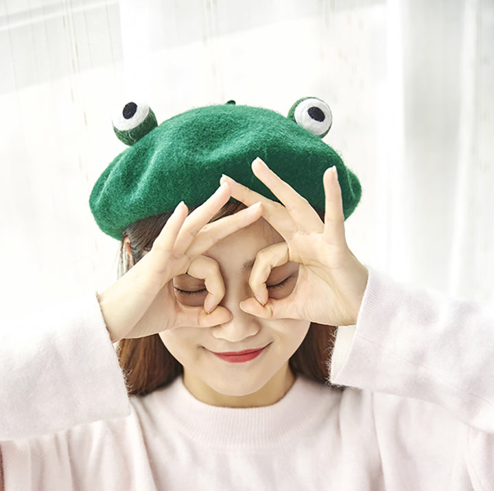 Funny Frog Handmade Wool Hat