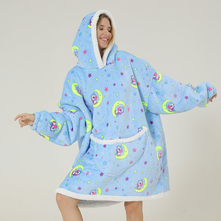 Cute Unicorn Moon Oversize Warm Pajamas Sweatshirt