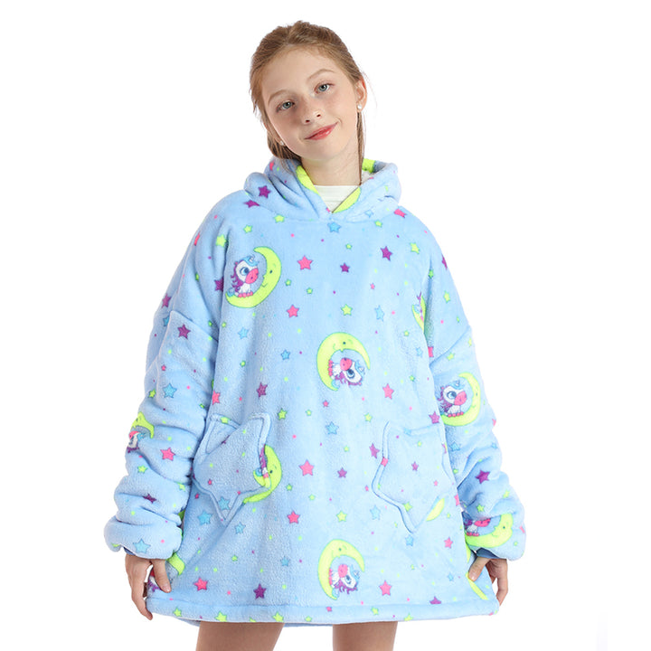 Cute Unicorn Moon Oversize Warm Pajamas Sweatshirt
