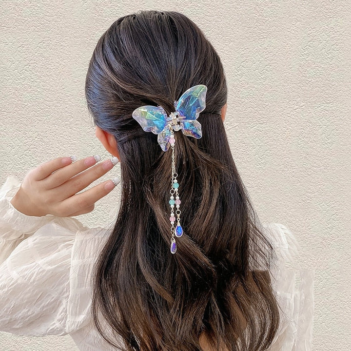 Crystal Butterfly Claw Hair Clip- DOLLIEFAE