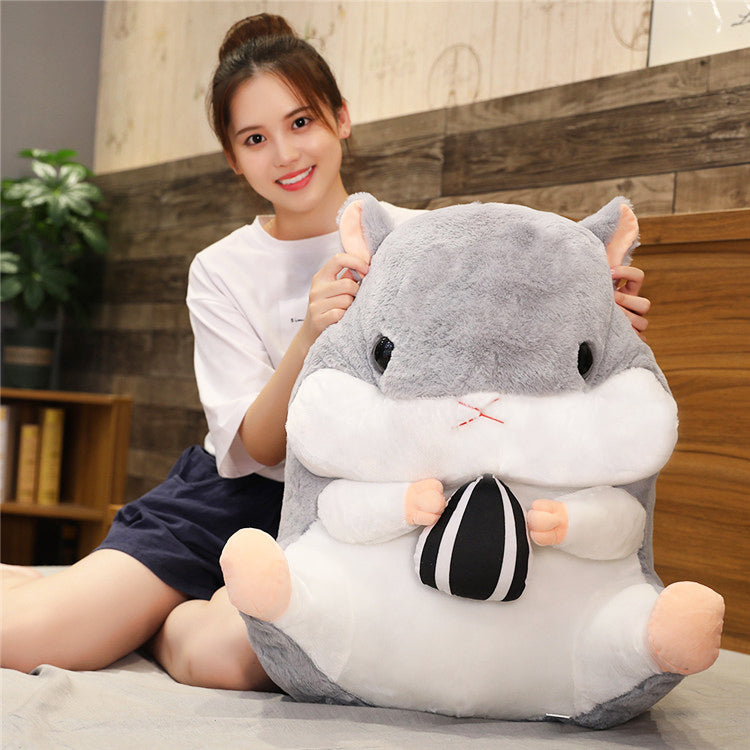 Hamster Plush Holding Snack Stuffed Toy