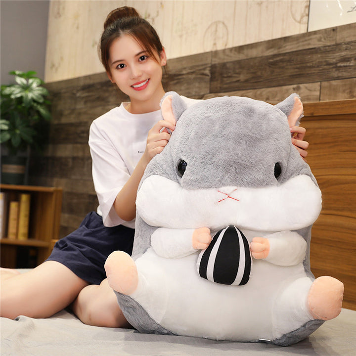 Hamster Plush Holding Snack Stuffed Toy