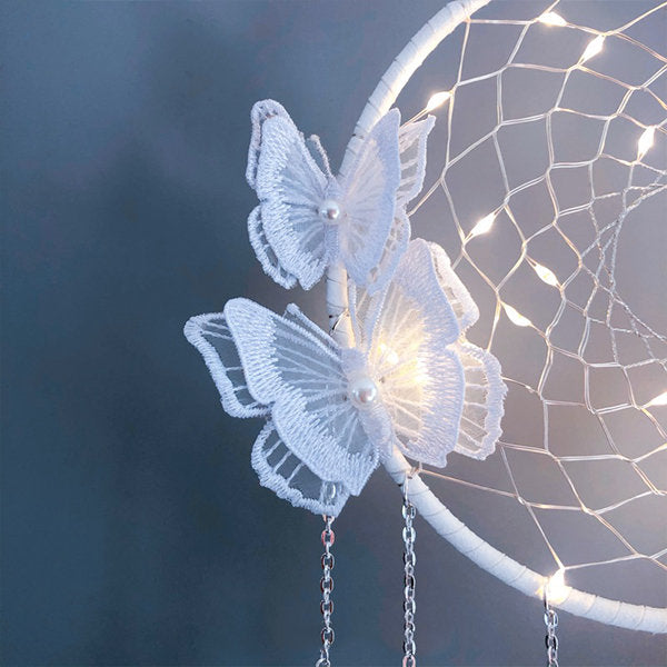 Dreamy Butterfly Dream Catcher - Light Up - Handmade Home Decor