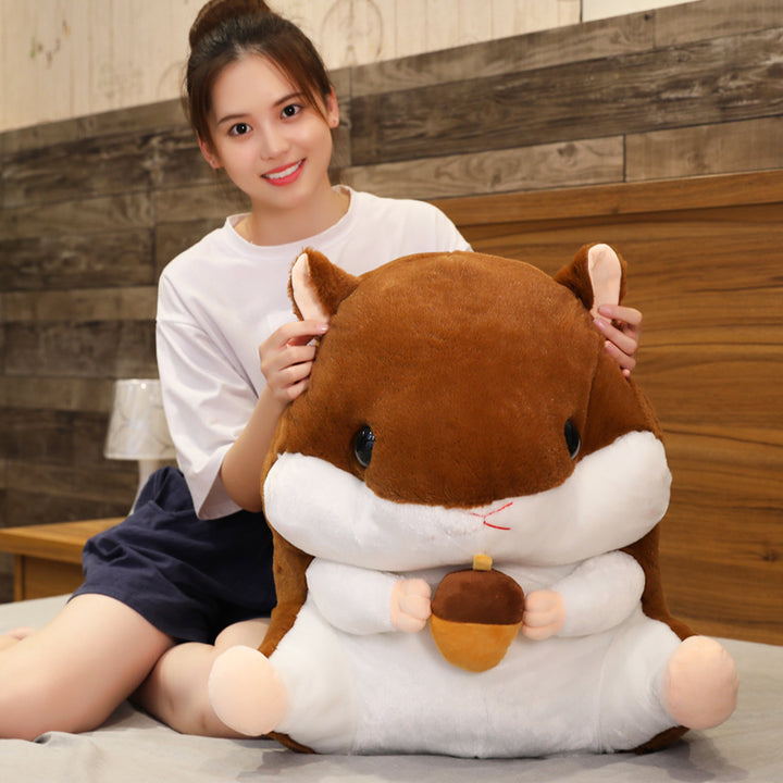 Hamster Plush Holding Snack Stuffed Toy