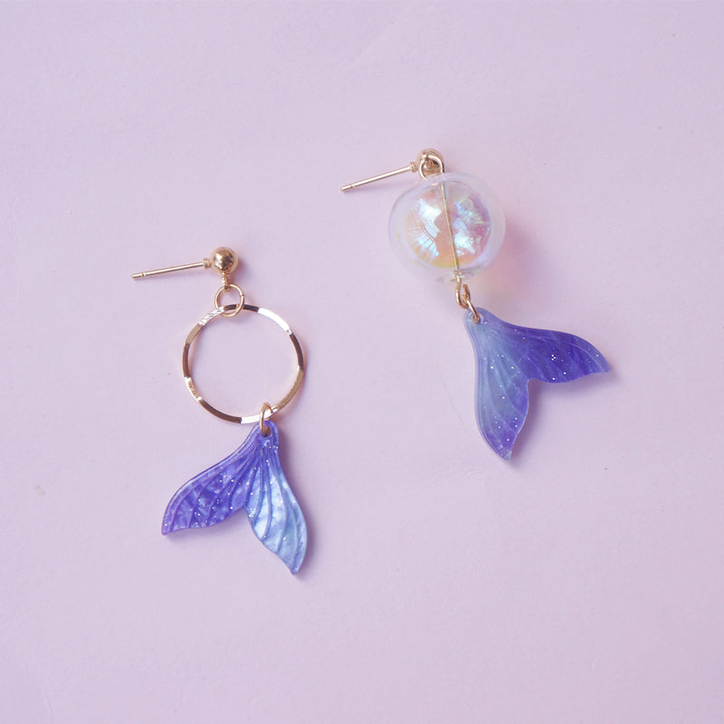 mermaid glass earrings