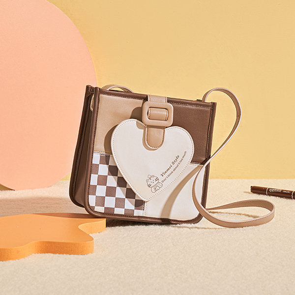 Love Heart Shape Buckle Leather Bag