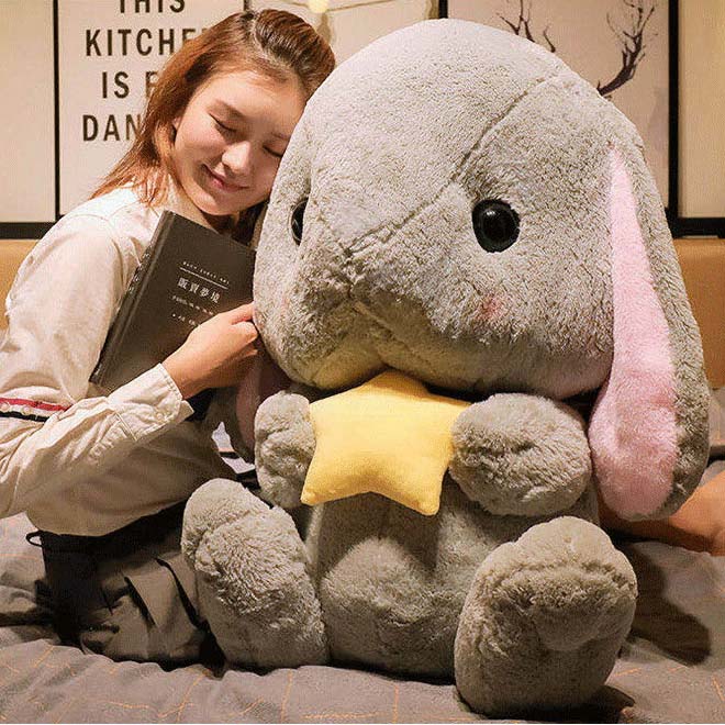 plush bunny with long ears