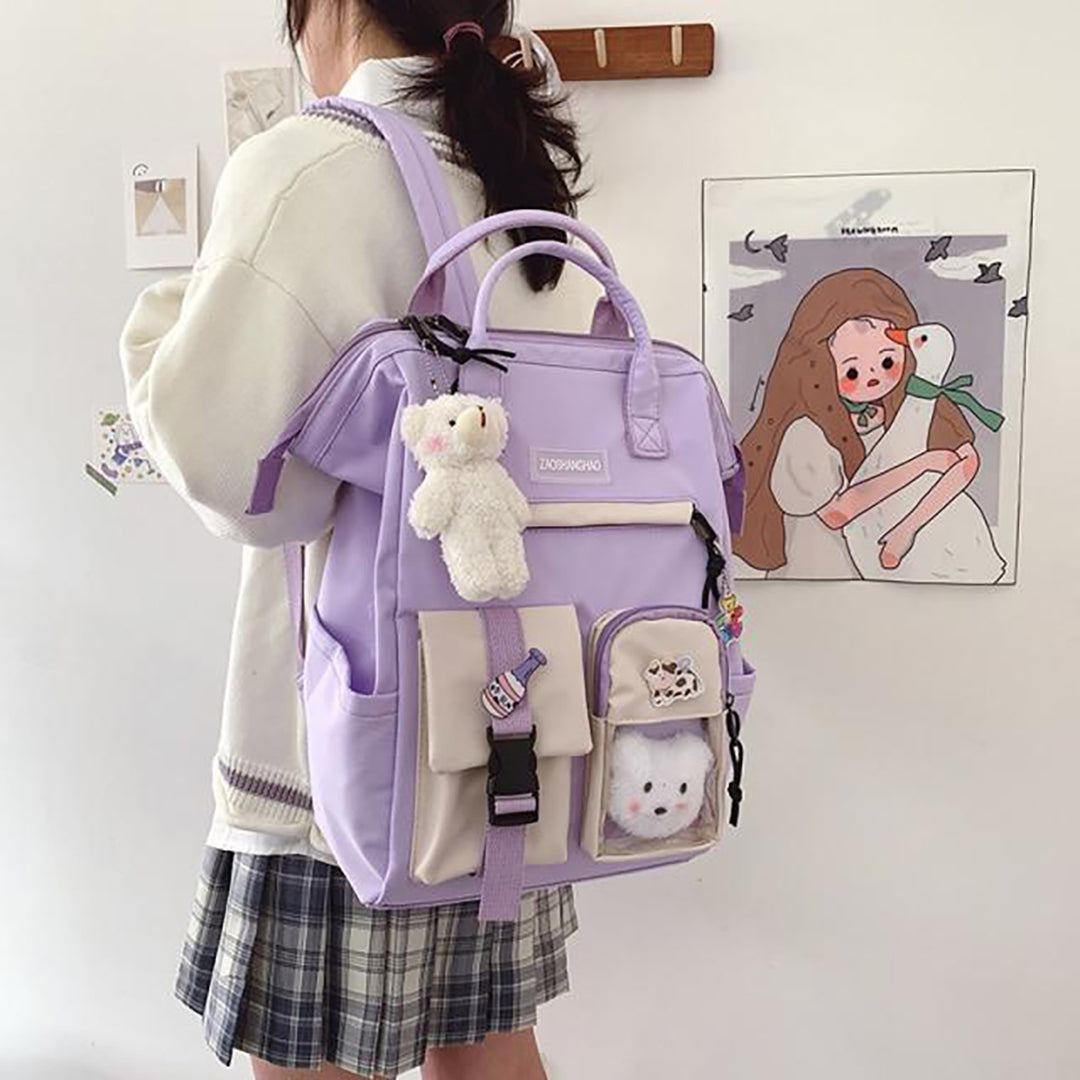 Retro Candy Color School Backpack